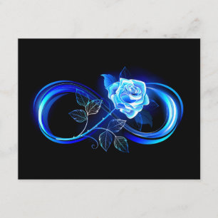 Cartão De Informações Infinito brilhante com rosa azul