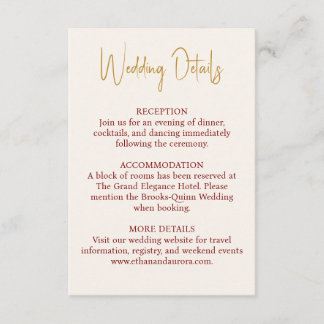 Cartão De Informações Informações de Casamento Burgundy Elegantes 