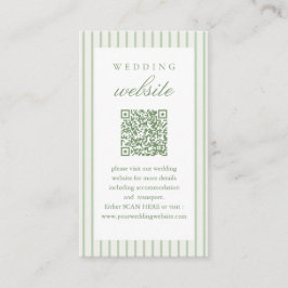 Cartão De Informações Informações de Casamento Código QR Scan Me Verde S