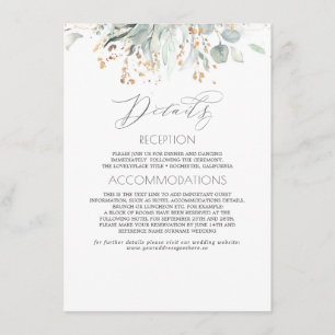 Cartão De Informações Informações de Casamento com Aquarela Boêmia e Fol