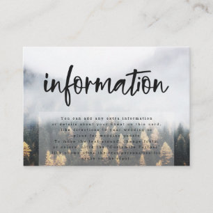 Cartão De Informações Informações de Casamento com Árvores de Pinheiro d