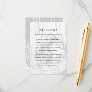 Cartão De Informações Informações de Casamento de Inverno com Grão de Ma