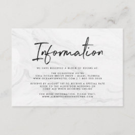 Cartão De Informações Informações de Casamento em Letra de Forma de Márm