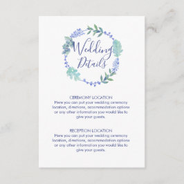 Cartão De Informações Informações de Casamento Floral de Primavera Roxo