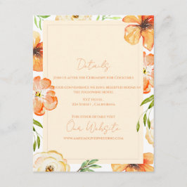 Cartão De Informações Informações de Casamento Floral Jardim Romântico P