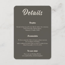 Informações de Casamento Minimalista Café Espresso
