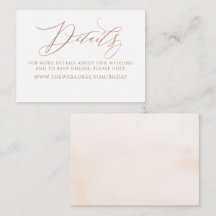 Informações de Casamento Minimalista Caligrafia El
