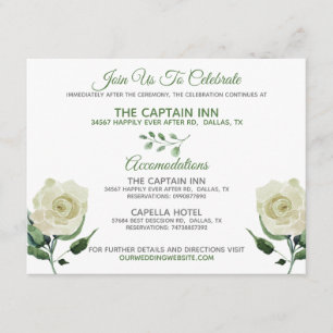 Cartão De Informações Informações de casamento neutras Cream Rose