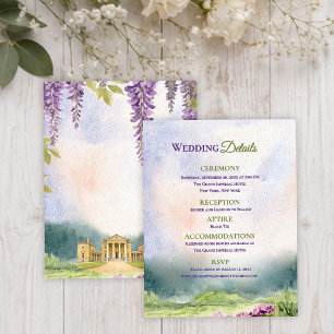 Cartão De Informações Informações de Casamento no Jardim da Mansão Wiste