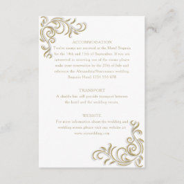 Cartão De Informações Informações de convidado de rolagem ouro legante