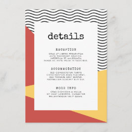 Cartão De Informações Informações de convidado do estilo Memphis Pop art
