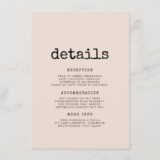 Cartão De Informações Informações de convidado para máquinas de escrever