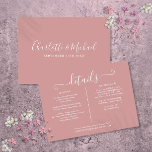 Cartão De Informações Informações de Detalhes de Casamento com Assinatur