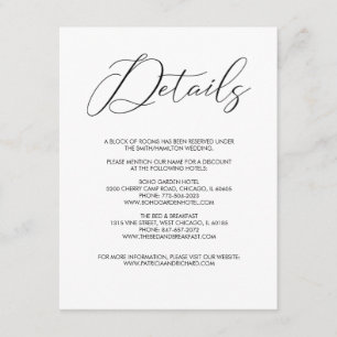 Cartão De Informações Informações de Detalhes de Casamento em Script Mod