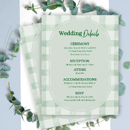 Cartão De Informações Informações de Detalhes do Casamento em Xadrez Ver