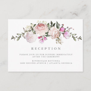 Cartão De Informações Informações de Recepção de Aquarela Floral Inserir