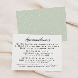 Cartão De Informações Informações do Bloco de Hotel da Sage Floral