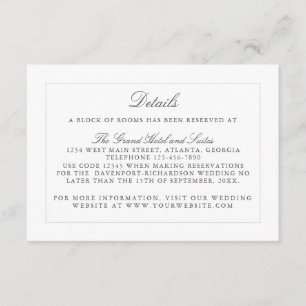 Cartão De Informações Informações do Casamento com Elegância Simples Clá