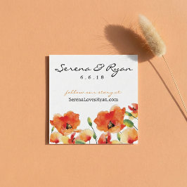 Cartão De Informações Informações do Casamento Summer Golden Poppy