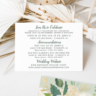 Cartão De Informações Informações do Fim de Semana do Casamento Floral S