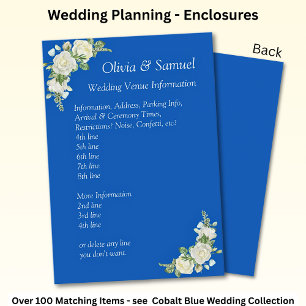 Cartão De Informações Informações do local do casamento - Cobalt Blue & 