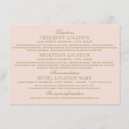 Cartão De Informações Informações Douradas Antigas De Casamento Cor-de-r