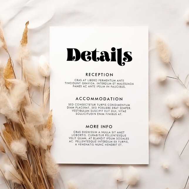 Cartão De Informações Informações para convidados de casamento em letra  (Criador carregado)