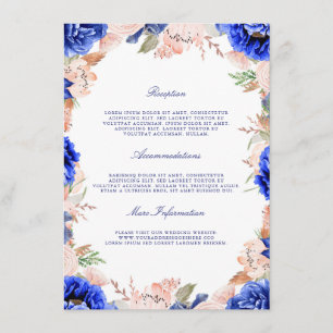 Cartão De Informações Informações para convidados de casamento floral az