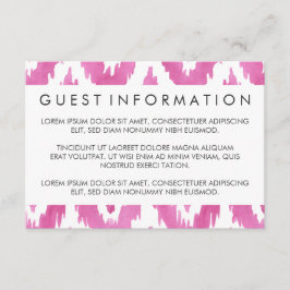 Cartão De Informações Informações para Convidados do Hot Pink Ikat