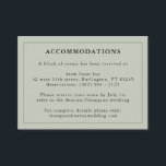 Cartão De Informações Informações sobre alojamento do Hotel Verde Eucaly<br><div class="desc">Inclua estes cartões para informar seus convidados fora da cidade sobre os Alojamentos de Hotel. As características dos cartões Eucalyptus/Olive Green e a tipografia serif elegante, que fornecem toda a informação necessária. Projetado para coordenar com a nossa Coleção de Casamentos de Verde Mínimo. Personalize com suas informações usando os campos...</div>