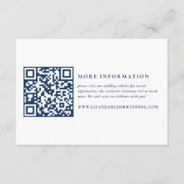 Cartão De Informações Informações sobre Casamento Náutico Azul e Branco