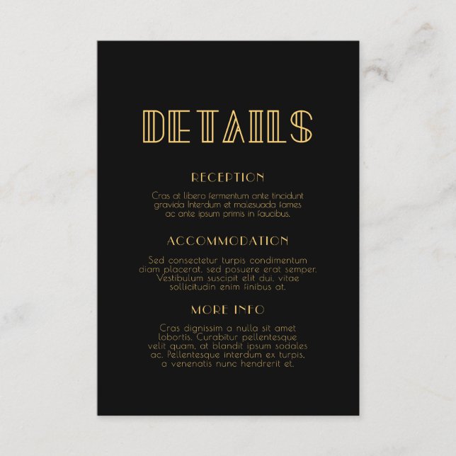 Cartão De Informações Informações sobre convidados de casamento do Vinta (Frente)