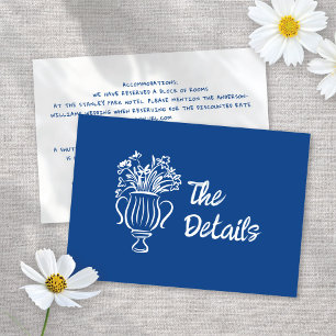 Cartão De Informações Informações sobre Detalhes do Casamento Floral Ilu