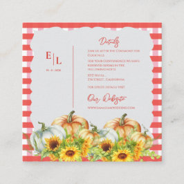 Cartão De Informações Informações sobre Detalhes do Casamento outono Flo