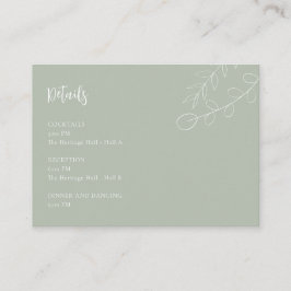 Cartão De Informações Informações sobre Recepção de Detalhes do Casament