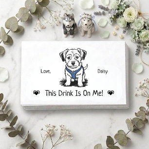 Cartão De Informações Ingresso de Bebida de Casamento de Cachorro Person
