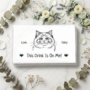 Cartão De Informações Ingresso de Bebida para Casamento de Gato Personal