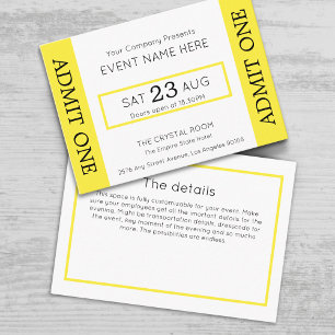 Cartão De Informações Ingresso para Evento da Empresa Concerto Admitir u