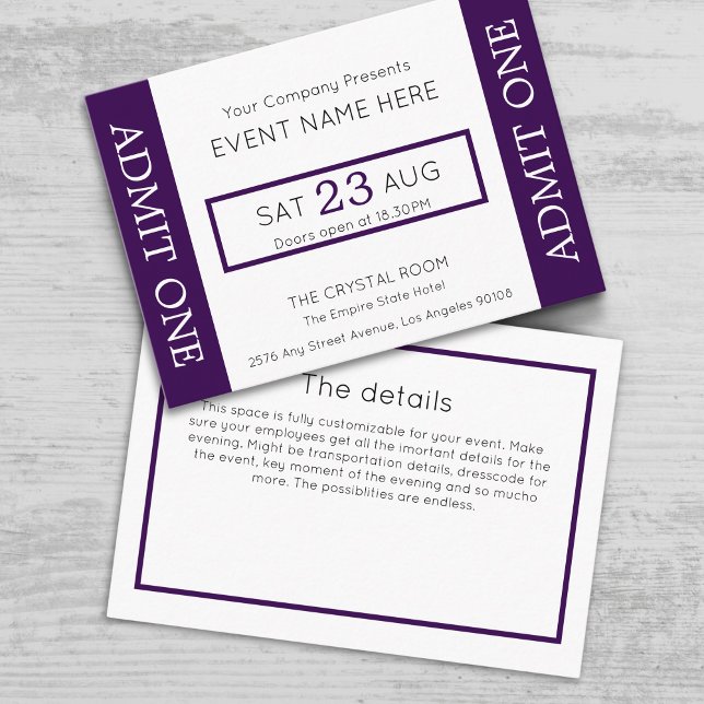 Cartão De Informações Ingresso para Evento da Empresa Concerto Admitir u (Criador carregado)