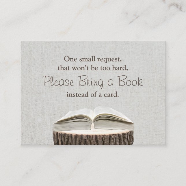 Cartão De Informações Inserir Chá de fraldas de Solicitação de Livro (Frente)