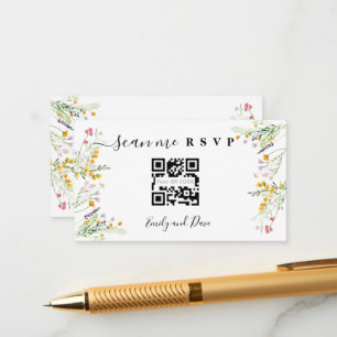 Cartão De Informações Inserir CÓDIGO QR no Site do Casamento de Flores S