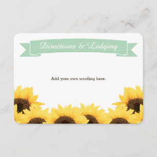 CARTÃO DE INFORMAÇÕES INSERIR ENCLOSURE RUSTIC SUNFLOWER MINT