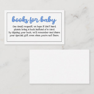 Cartão De Informações Inserir "Livros para Bebê" Azul/Menino de Orçame
