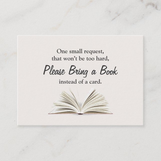 Cartão De Informações Inserir Solicitação de Livro de Chás de fraldas (Frente)