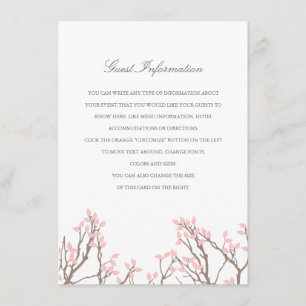 Cartão De Informações Inserto de Casamento Blissful Branches