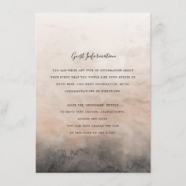 Cartão De Informações Inserto de Casamento Dark Ink