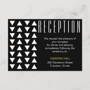 Cartão De Informações Inserto de casamento de recepção com triângulos em
