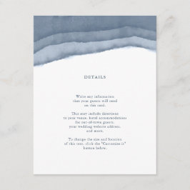 Cartão De Informações Inserto de Casamento em Aquarela Ombre Azul de Ard