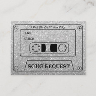 Cartão De Informações Inserto de Cassete Prateado Moderno para Pedido de