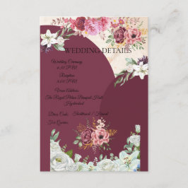 Cartão De Informações Inserto de cercadura de Borgonha